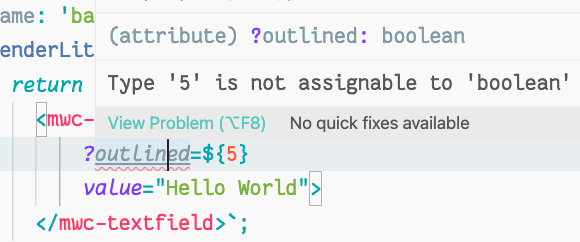 Ảnh chụp màn hình IDE cho thấy hoạt động kiểm tra loại không phù hợp để đặt boolean được nêu thành một số