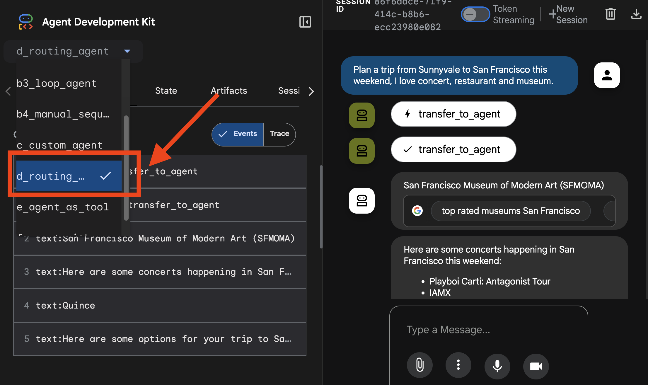 tracing picture of routing agents