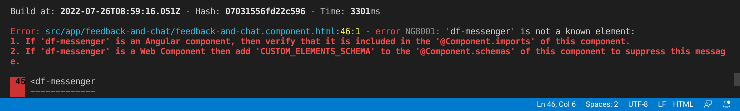 df-messenger error message