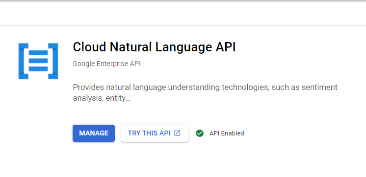 Страница обзора API Cloud Natural Language.