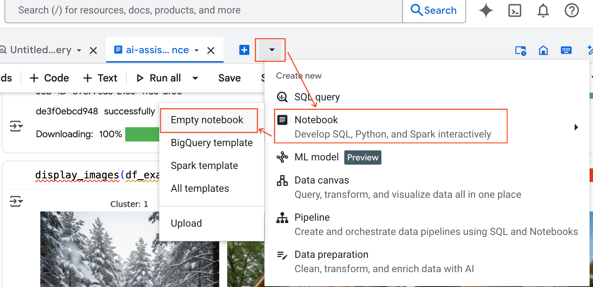 새 노트북 열기