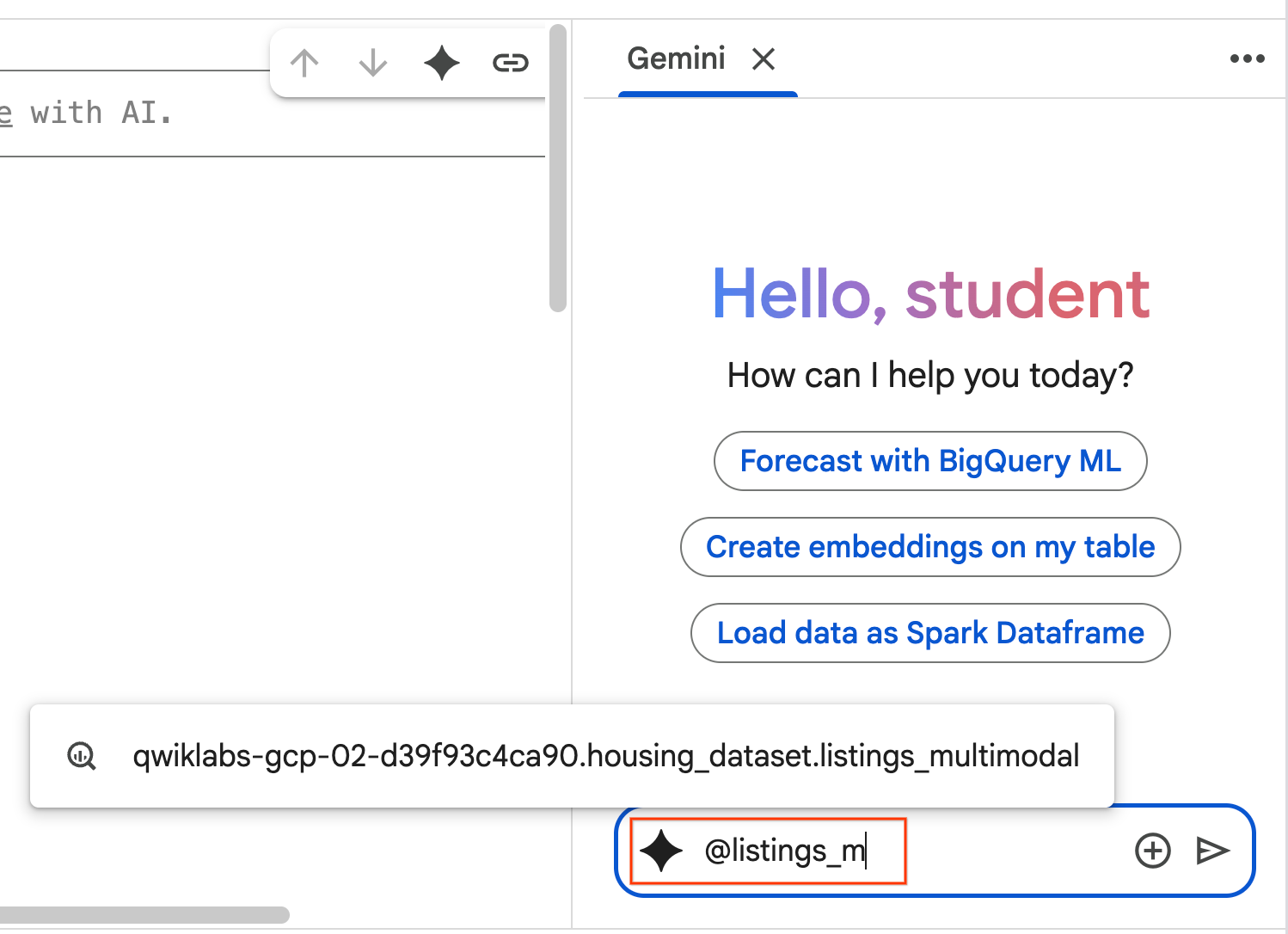 הוספת הקשר של הטבלה לסוכן