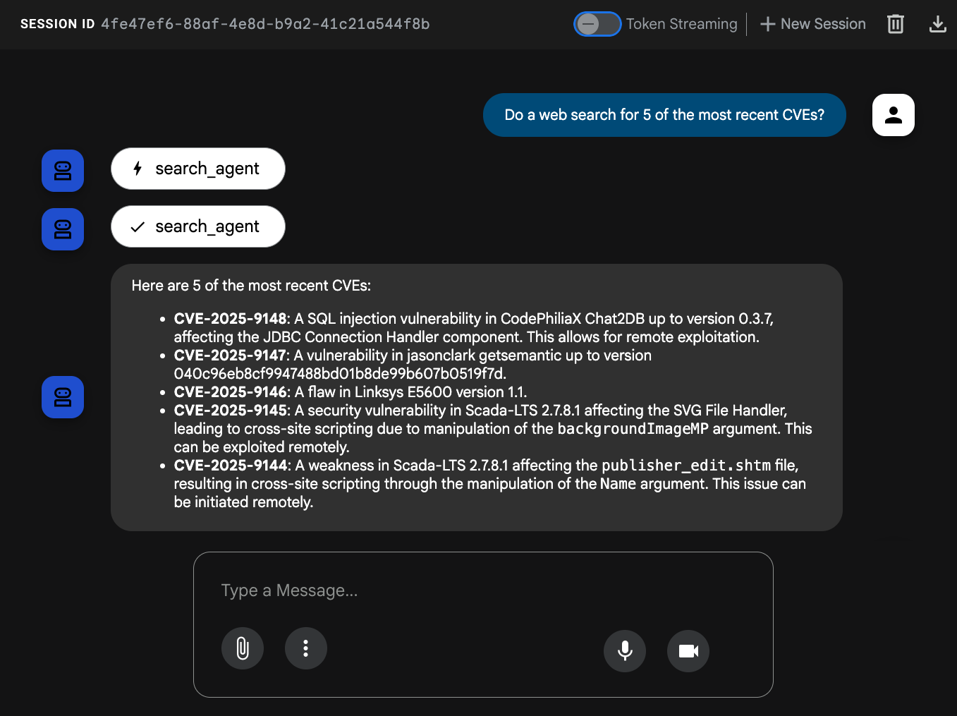 ADK Web Built-in Tool Example