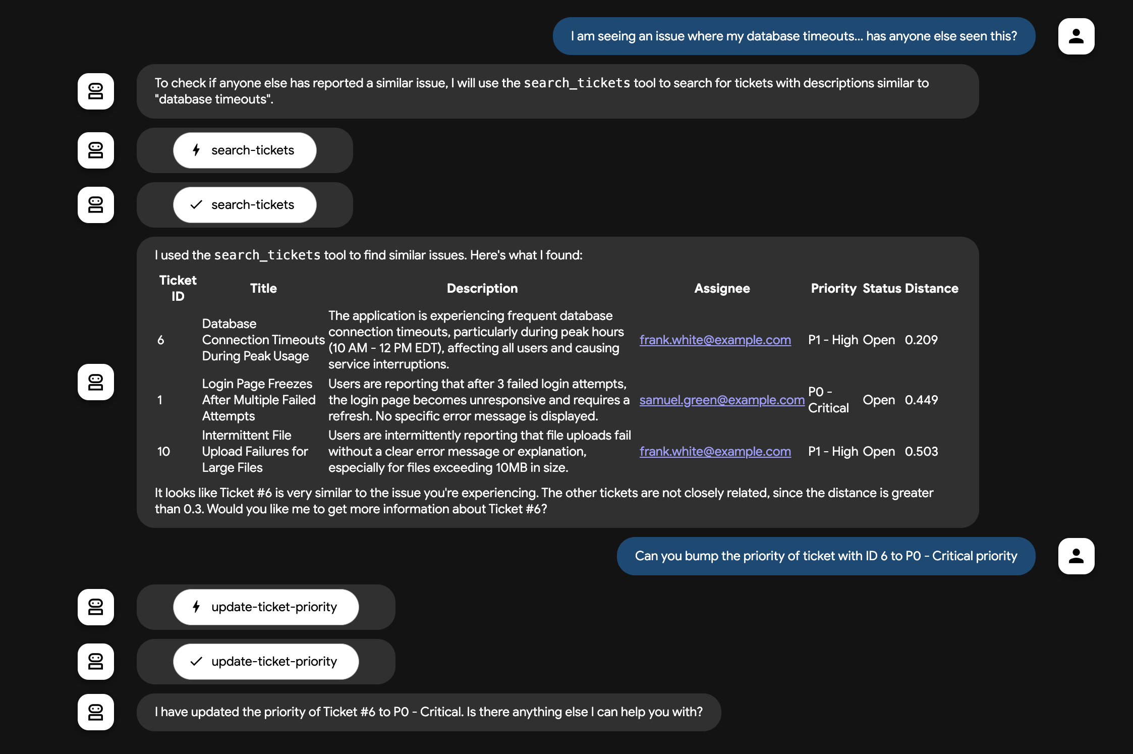مثال ابزار پایگاه داده MCP