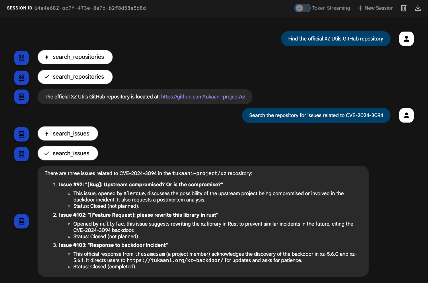 Ejemplo de MCP Tools en GitHub