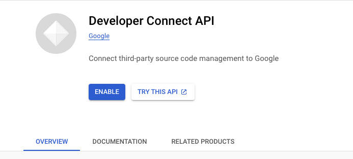 การเปิดใช้ Developer Connect