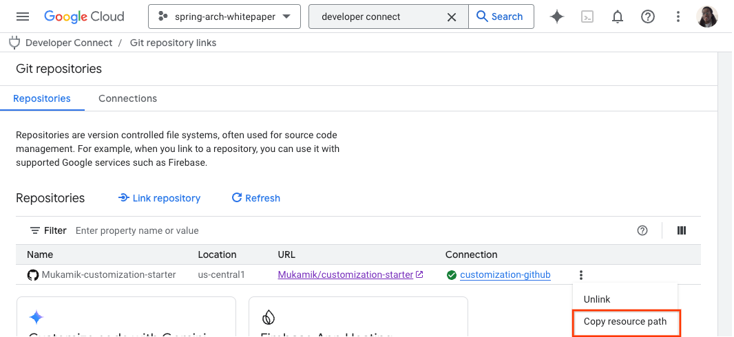 Copy resource path