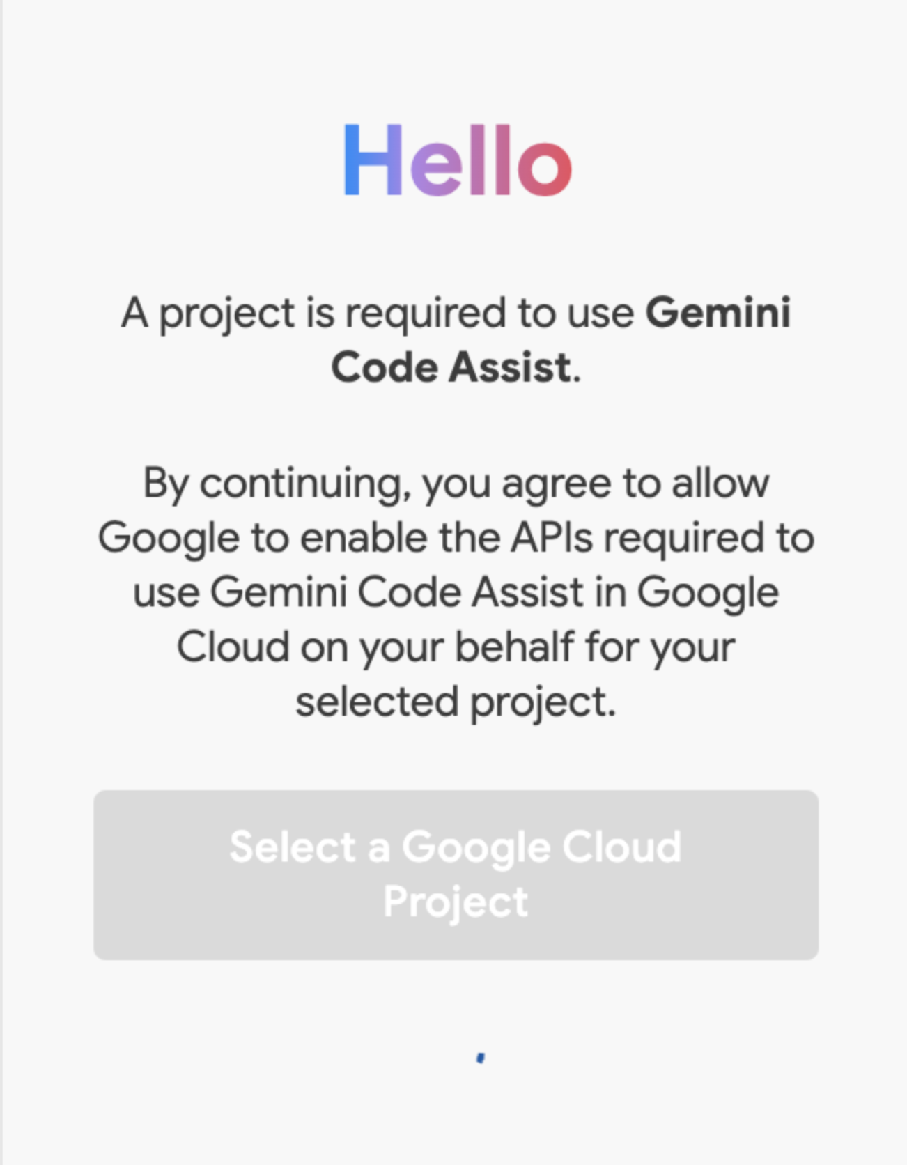 Selecionar projeto para o Gemini Code Assist