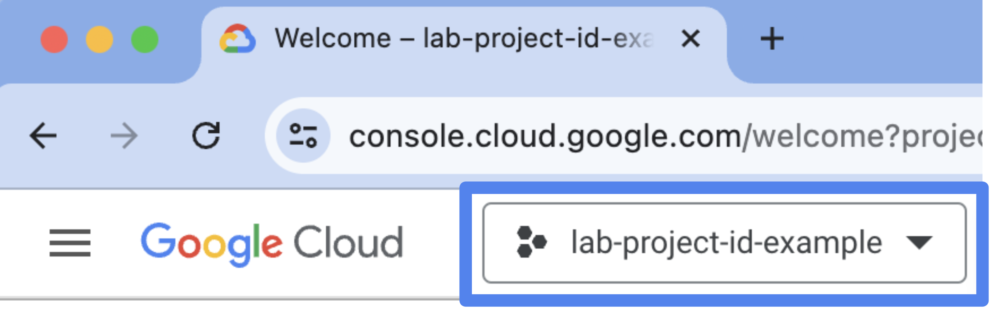 Google Cloud Console-Projekt-Dropdown-Menü