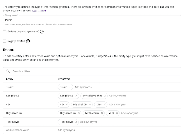 @ประเภทเอนทิตีของสินค้า