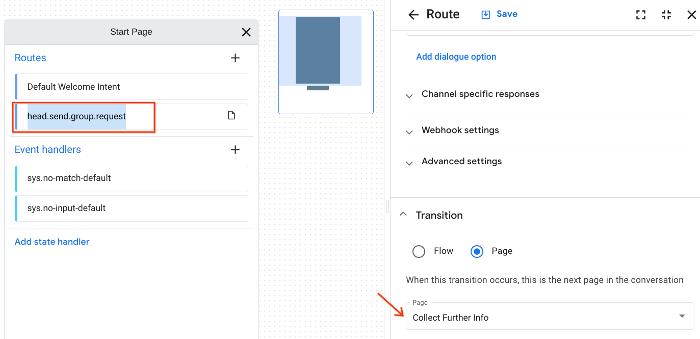 انتقال صفحه Transition to Collect Further Info page