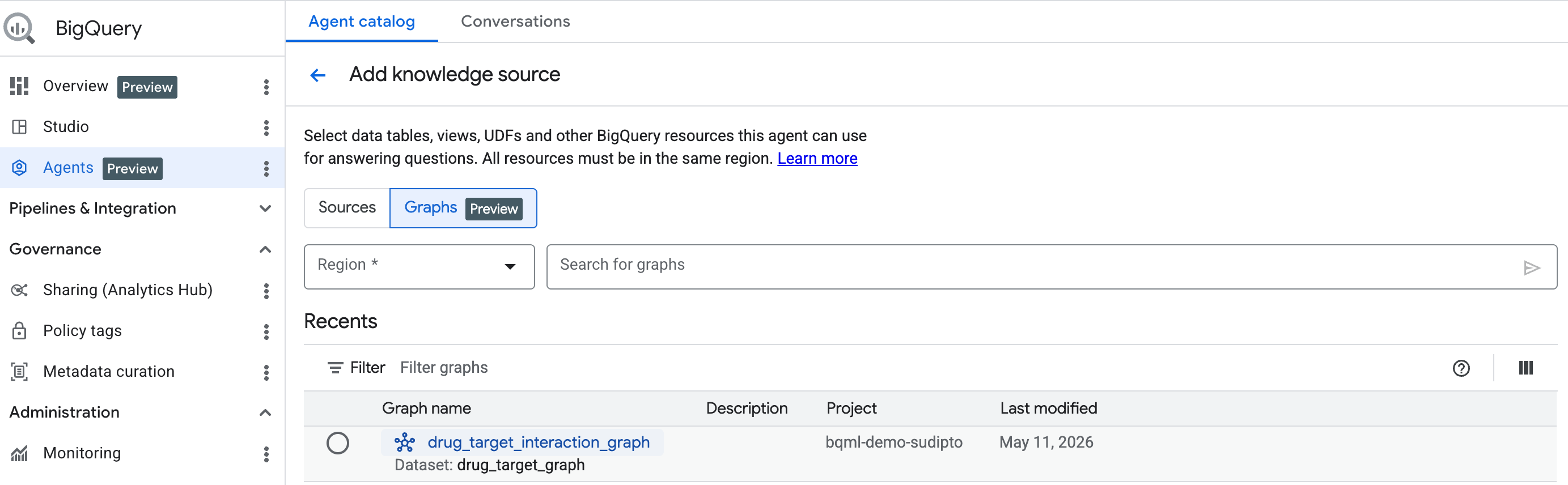 Graph Conversational Analytics setup