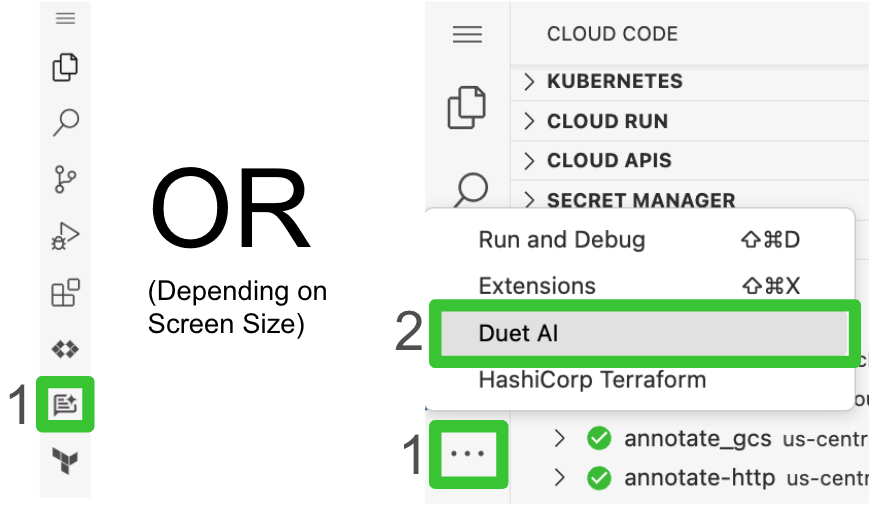 Duet AI を開く