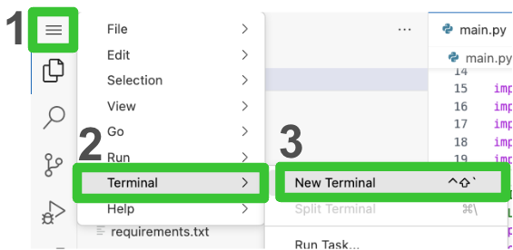 Schritte zum Öffnen eines neuen Terminals für den Cloud Shell-Editor