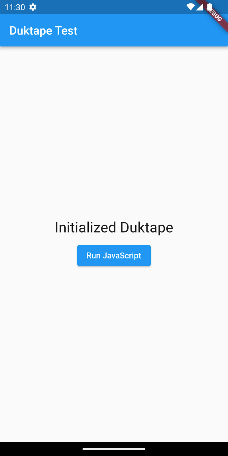 Anzeige von Duktape, die in einem Android-Emulator initialisiert wurde