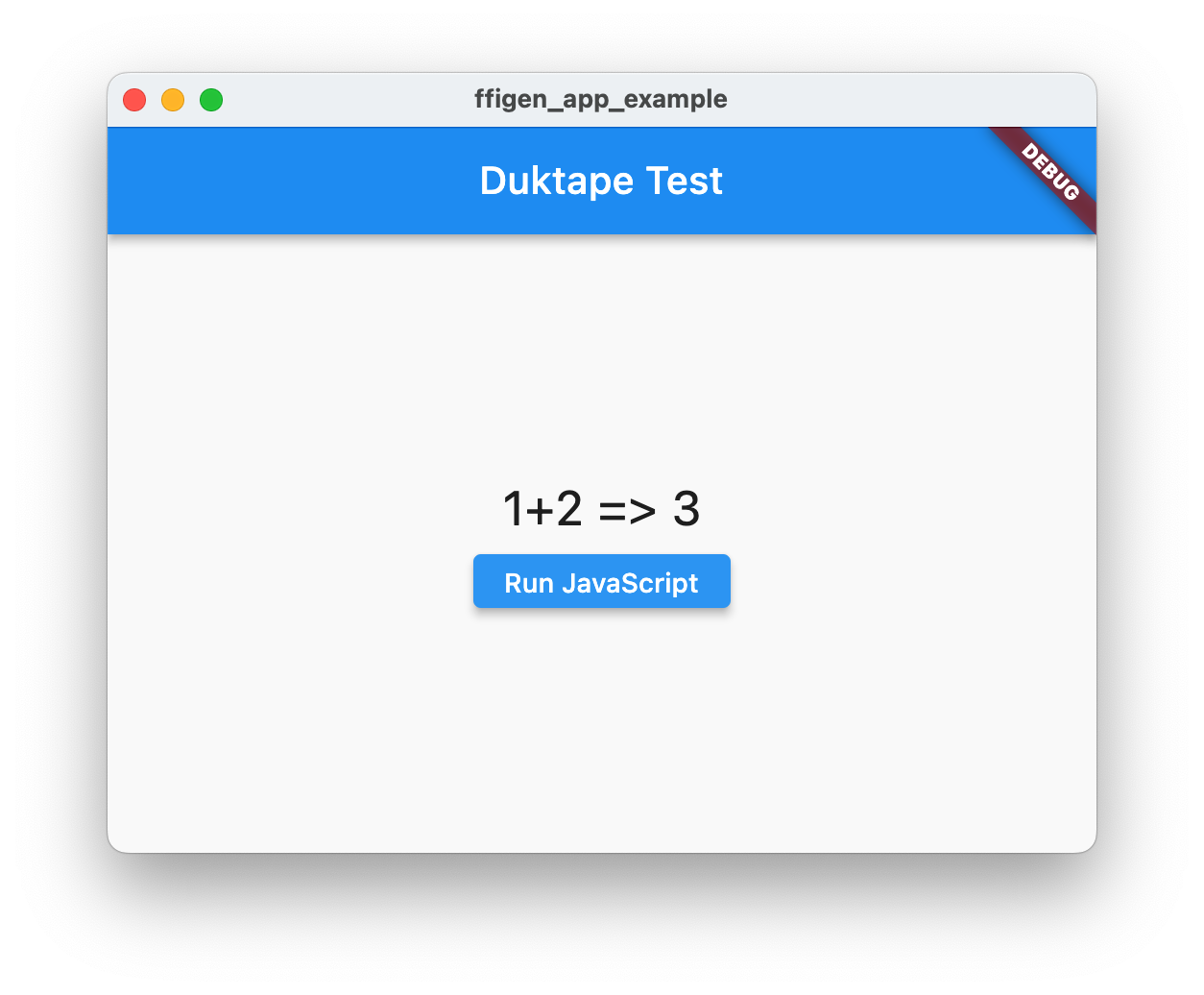 กำลังแสดงเอาต์พุต Duktape JavaScript ในแอปพลิเคชัน macOS