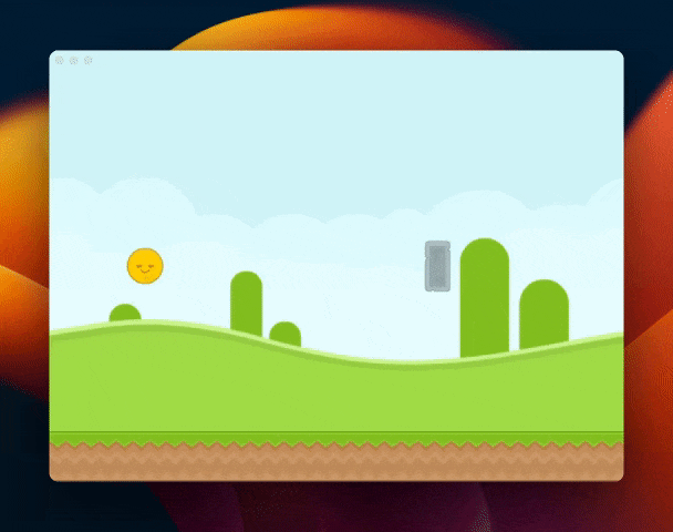 ภาพเคลื่อนไหวของเกมเพลย์ในเกมฟิสิกส์ 2 มิตินี้