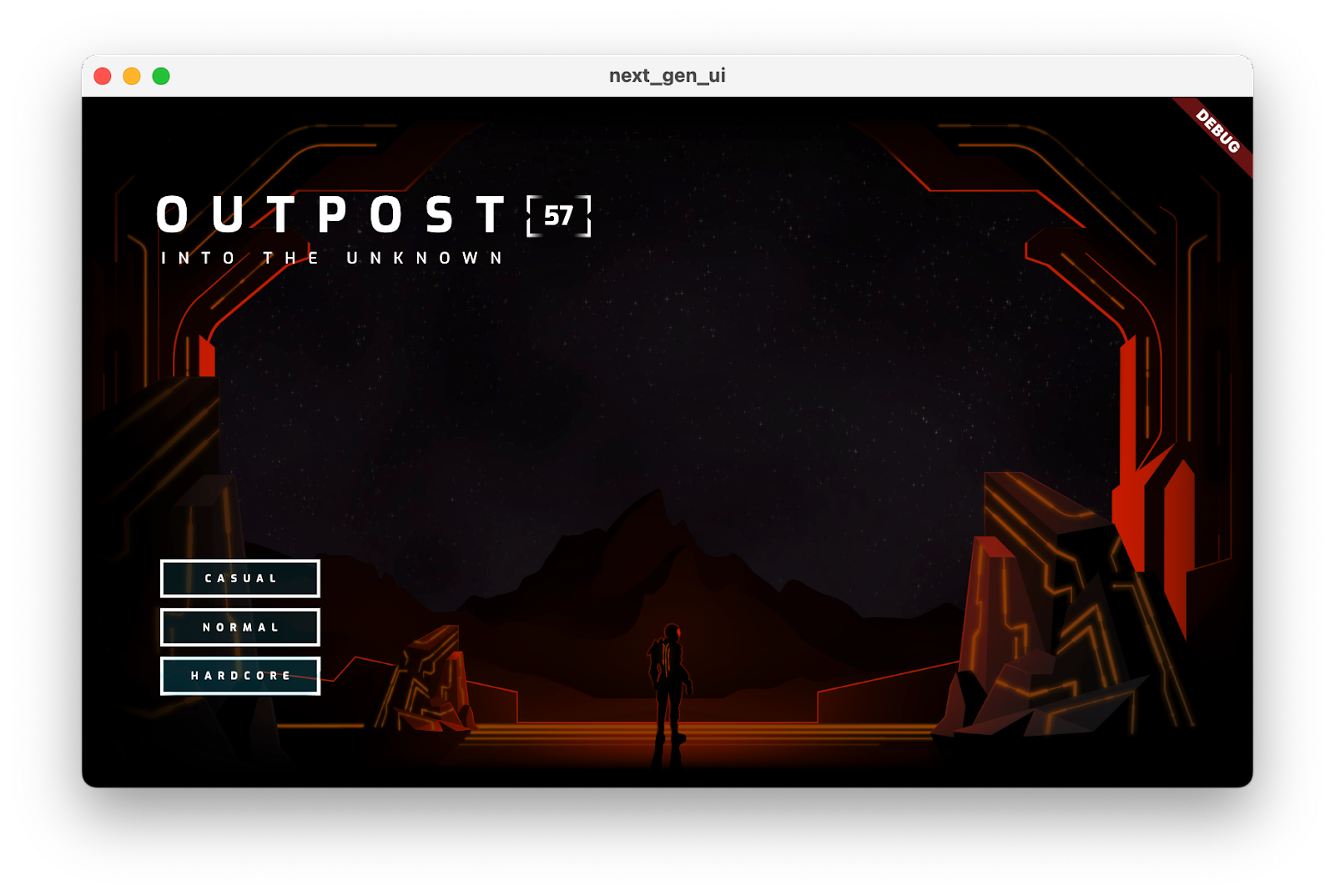 تطبيق Codelab مع تحديد مستوى الصعوبة "صعب للغاية"، وعرض مواد عرض الصور باللون البرتقالي الناري