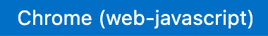 Dekoracja na pasku stanu VSCode pokazująca środowisko docelowe Flutter w Chrome (internetowy JavaScript)