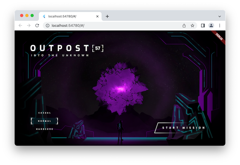 التطبيق المكتمل الذي يتم تشغيله في متصفّح Chrome