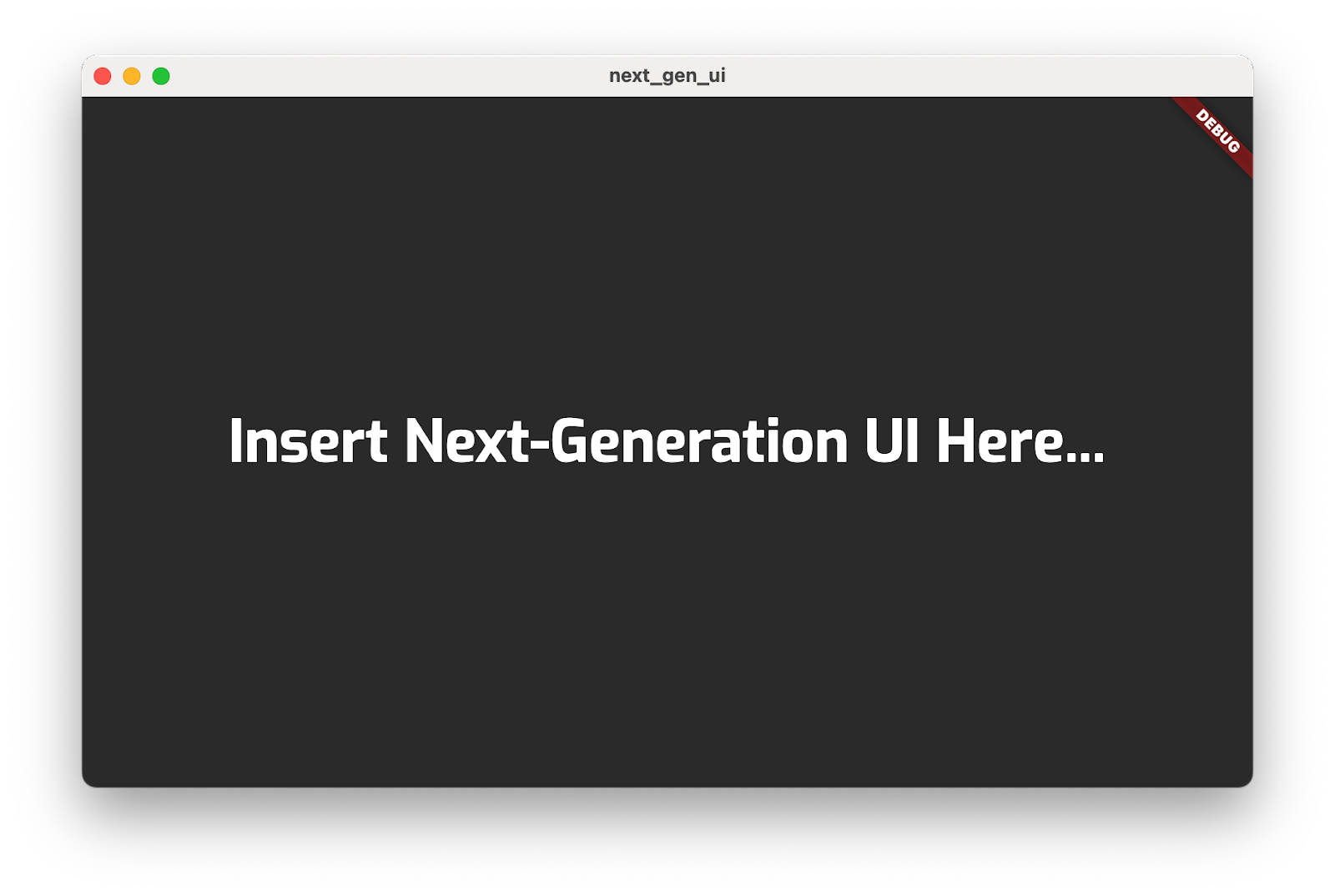 Codelab-Anwendung mit dem Titel „Insert-Generation UI Here...“ (Benutzeroberfläche der nächsten Generation einfügen)