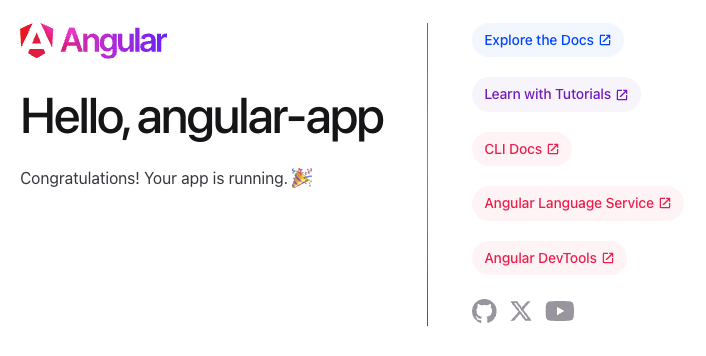 Captura de pantalla de la aplicación de Angular