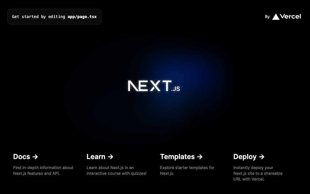 Next.js application screenshot