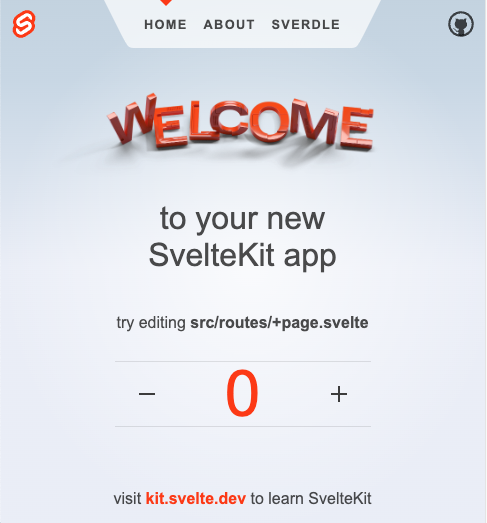 لقطة شاشة لتطبيق SvelteKit