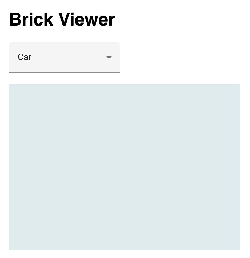 Ein Brick-Viewer-Element, das eine gerenderte, aber leere Szene darstellt
