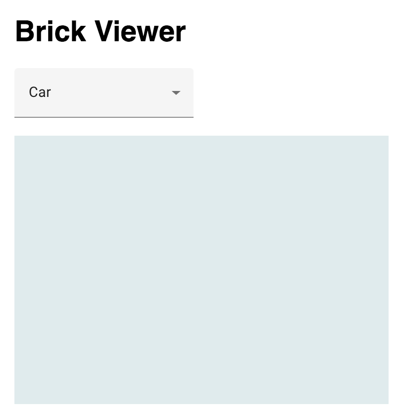 显示已渲染但空白的场景的 brick-viewer 元素。