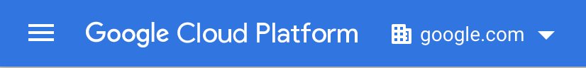 The project selector drop-down menu in the Google Cloud console.