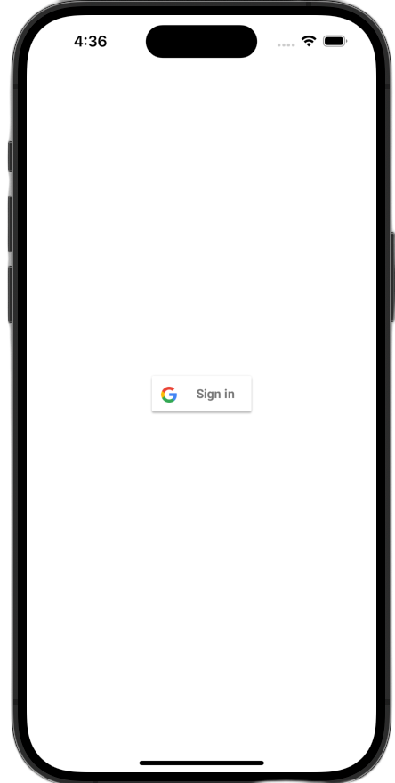 UIKit framework Sign in with Google button on the iOS simulator