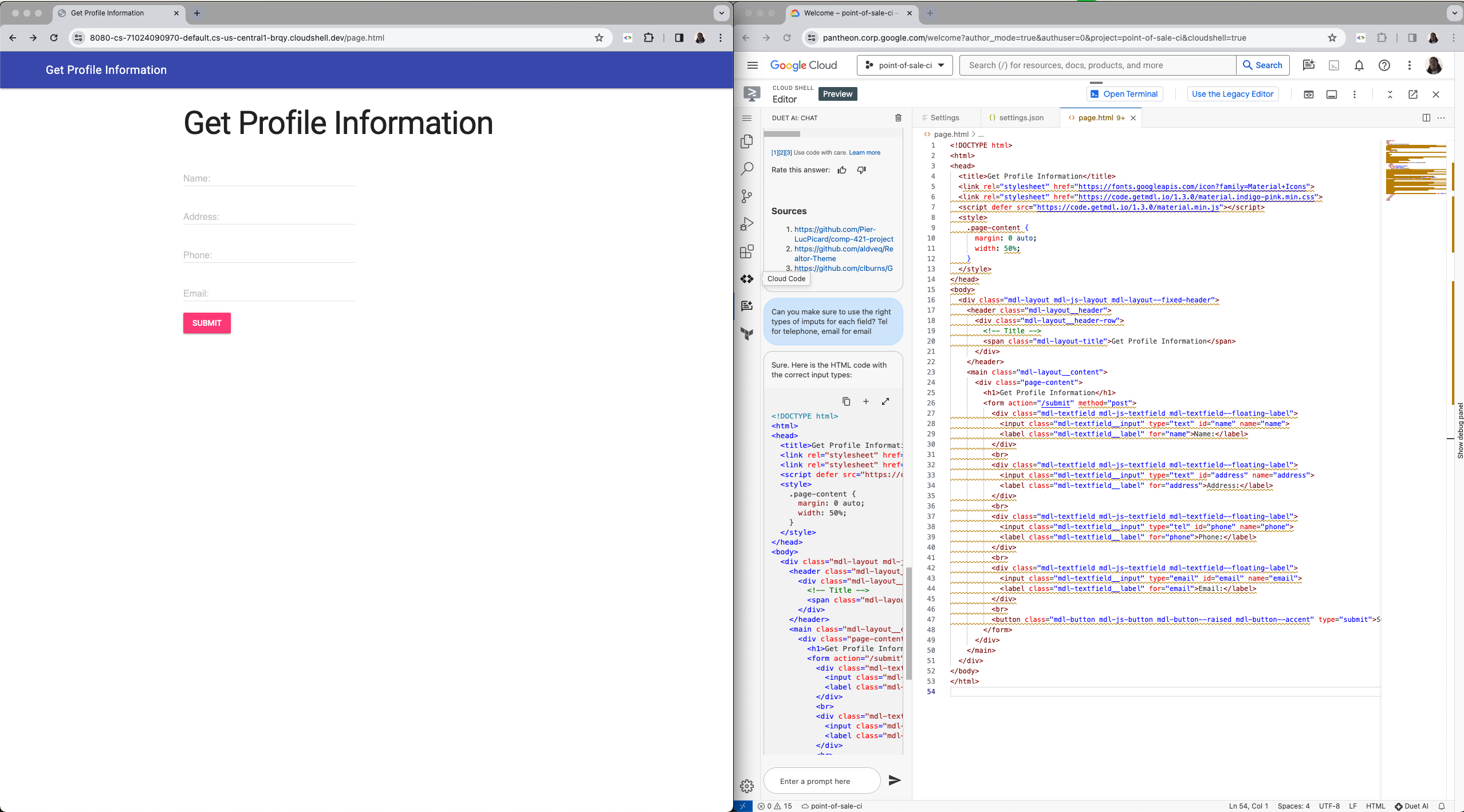 Implementação do Material Design