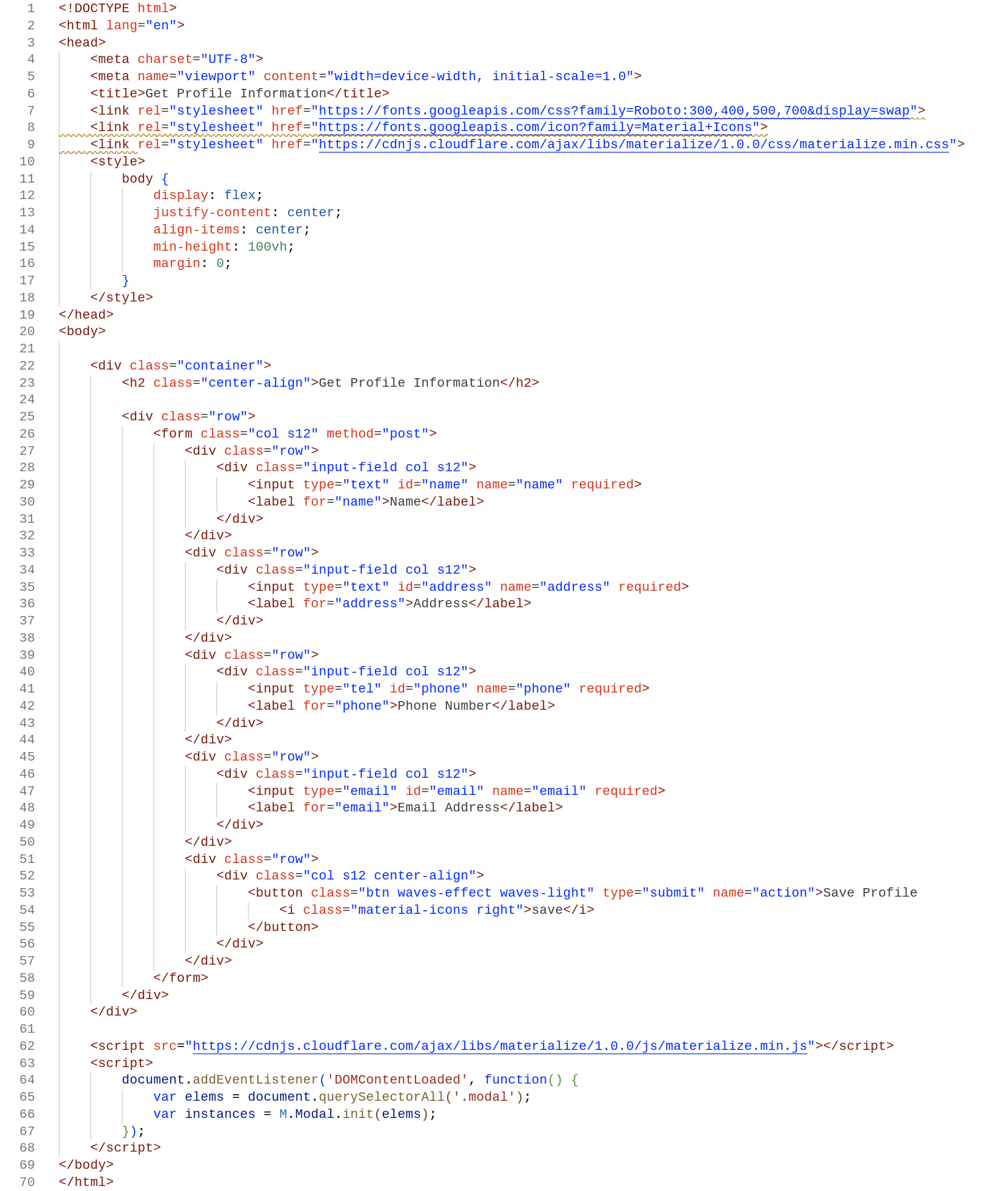 HTML نهایی - پیاده سازی طراحی متریال