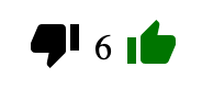Ползунок рейтинга «Большой палец вверх и вниз» со значением 6 и большим пальцем вверх зеленого цвета.