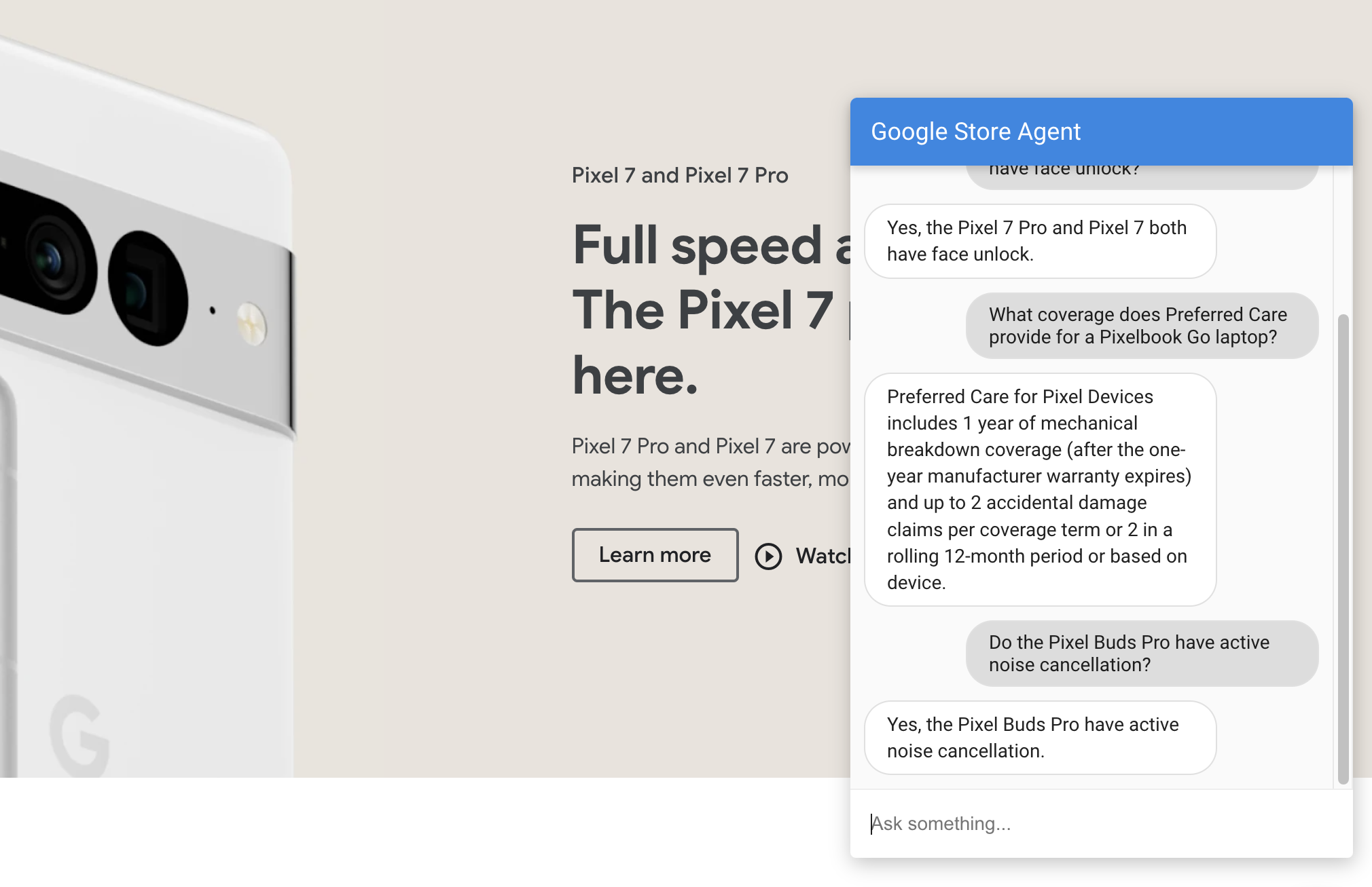 Integrasi chat dengan Dialogflow Messenger