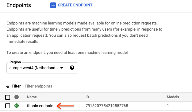 Select endpoint