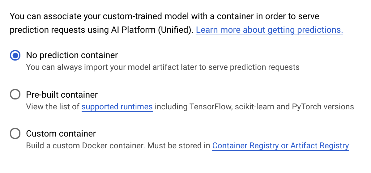 Kein Vorhersagecontainer