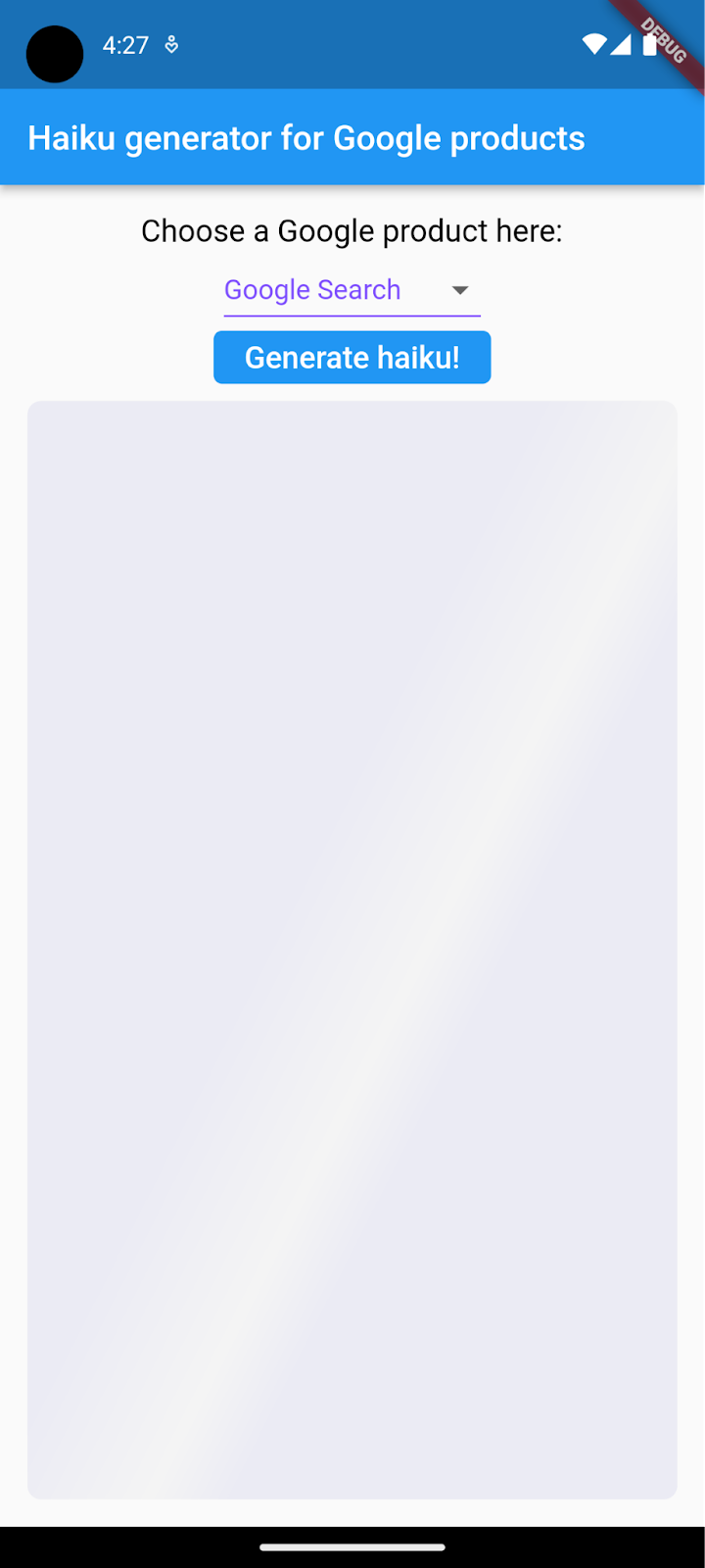 The starter app on Android