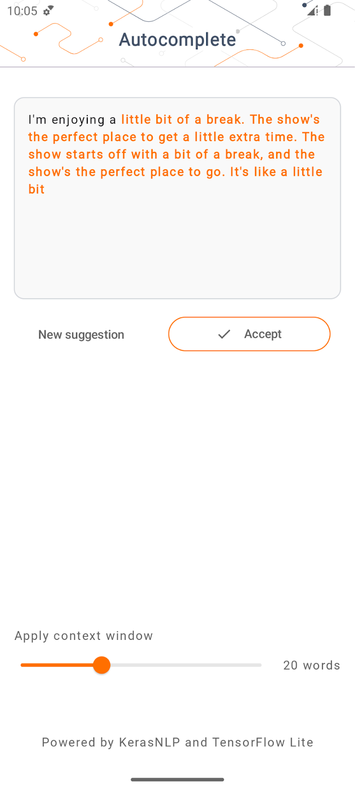 ảnh chụp màn hình của ứng dụng hoàn thiện