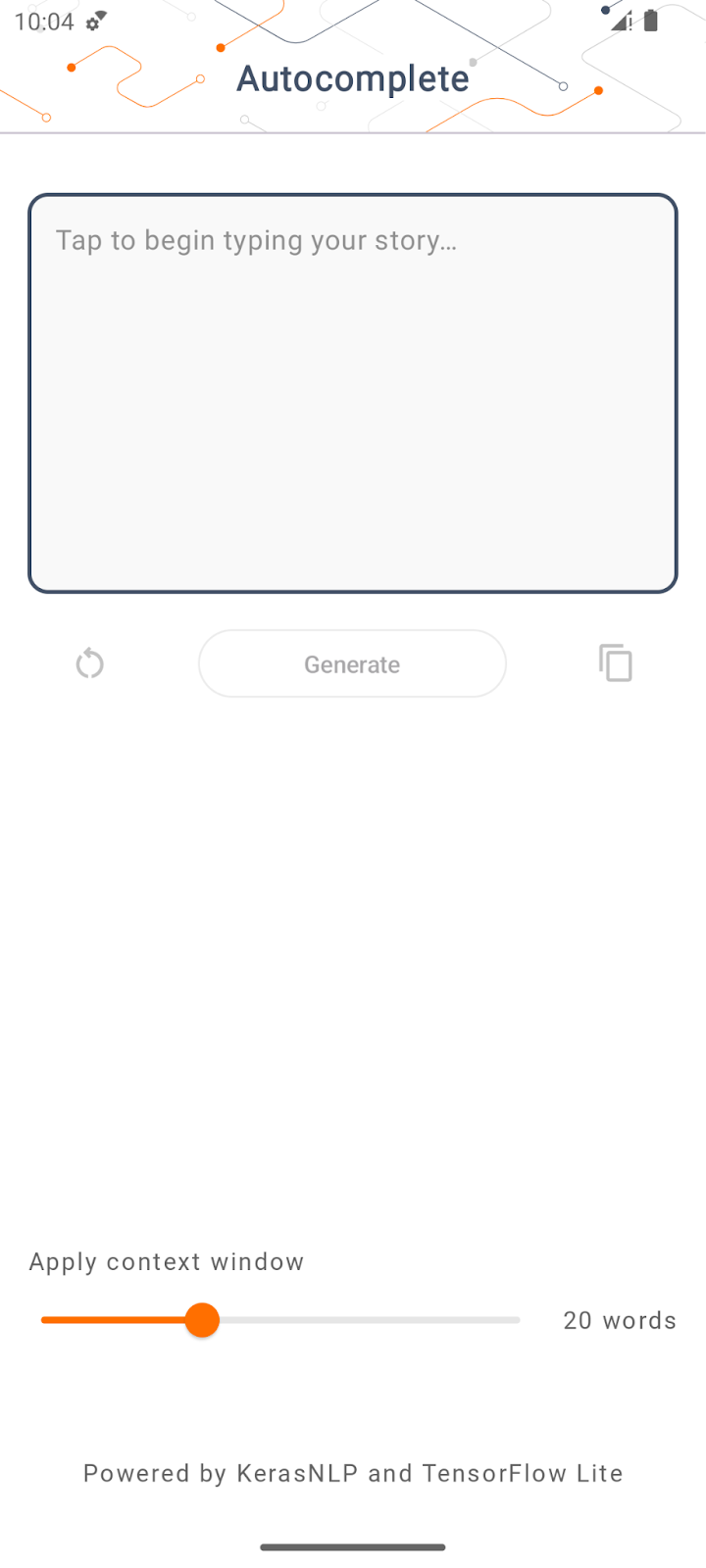 screenshot per l'app di base