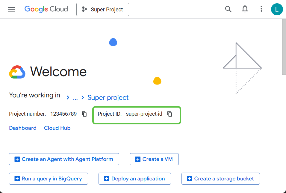 Cloud Console home page