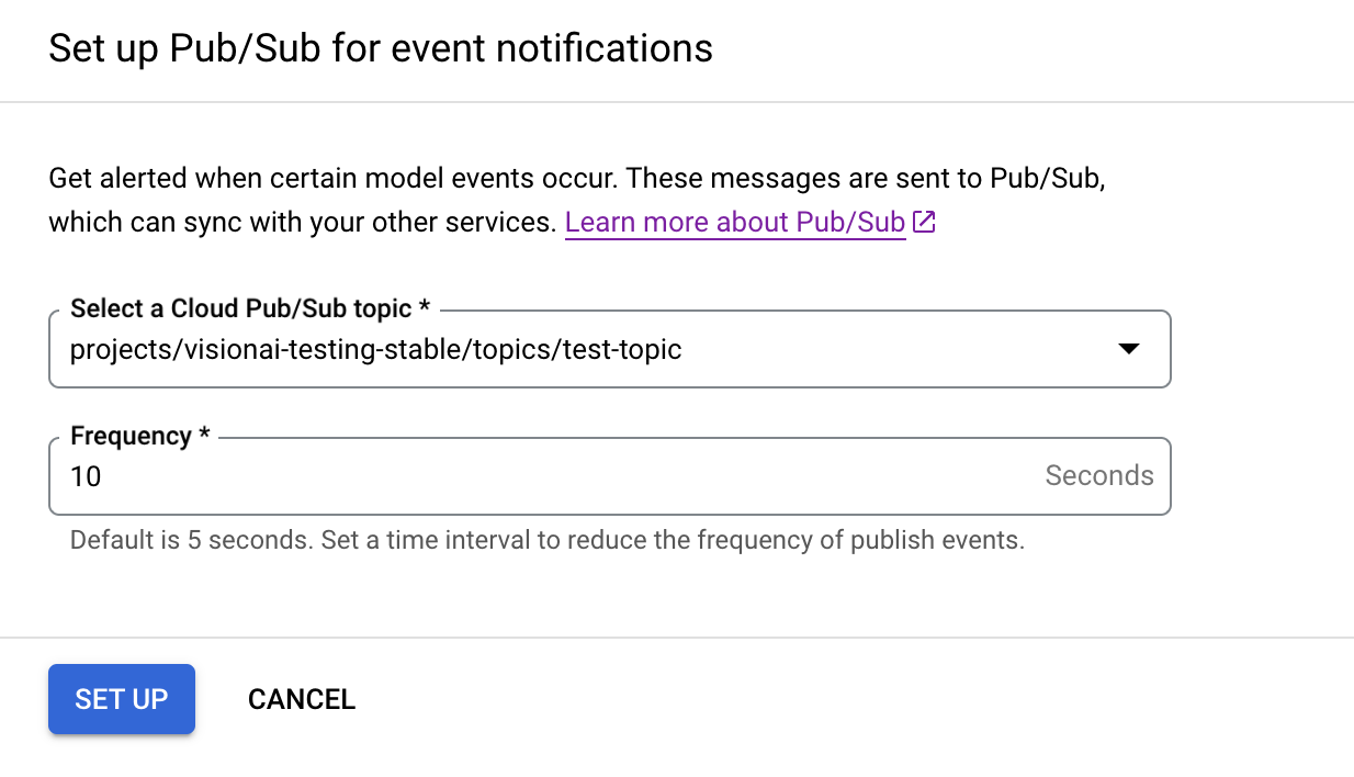 No se pudo cargar el ejemplo de diálogo de notificación de eventos