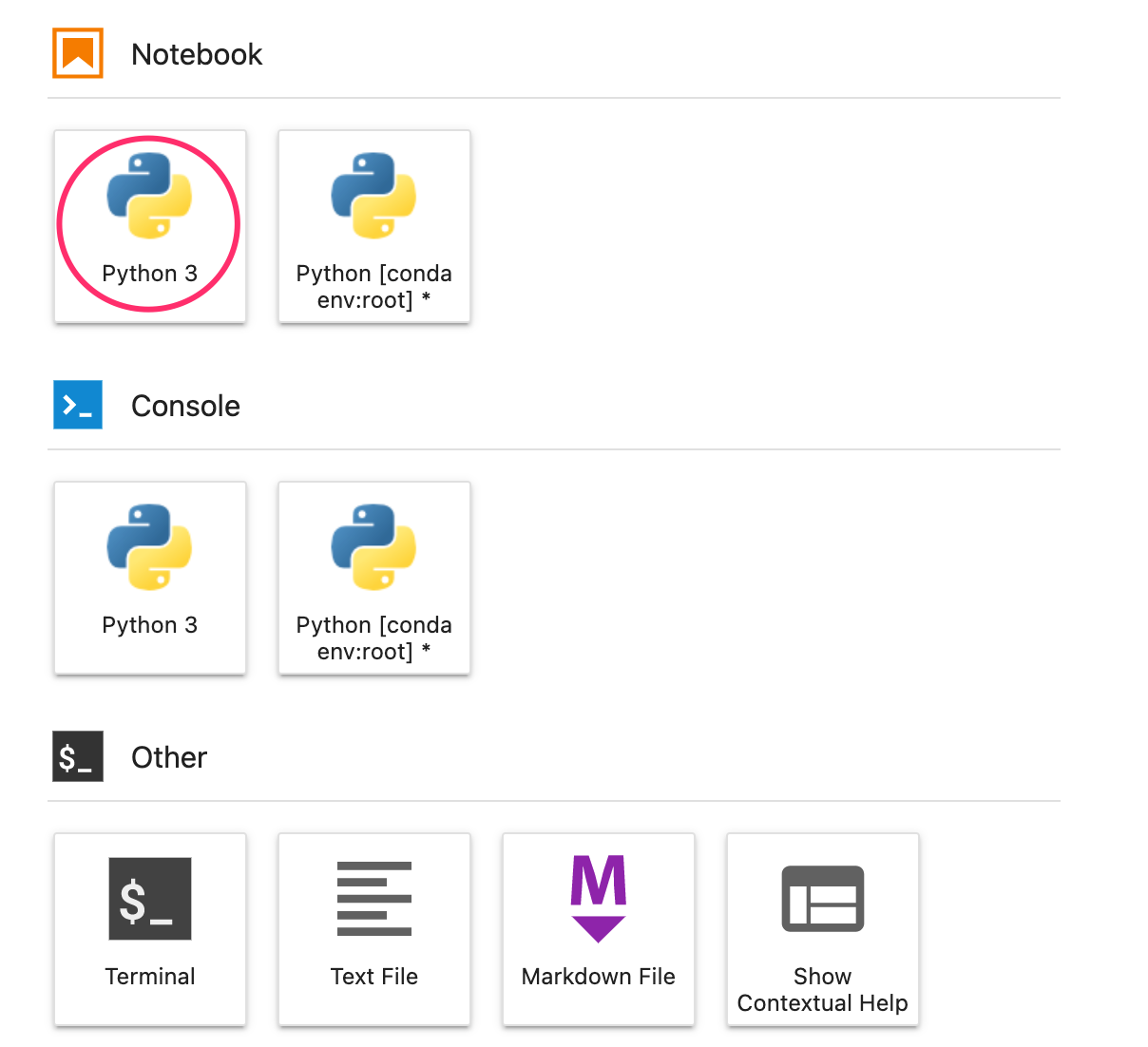 สร้างโน้ตบุ๊ก Python3