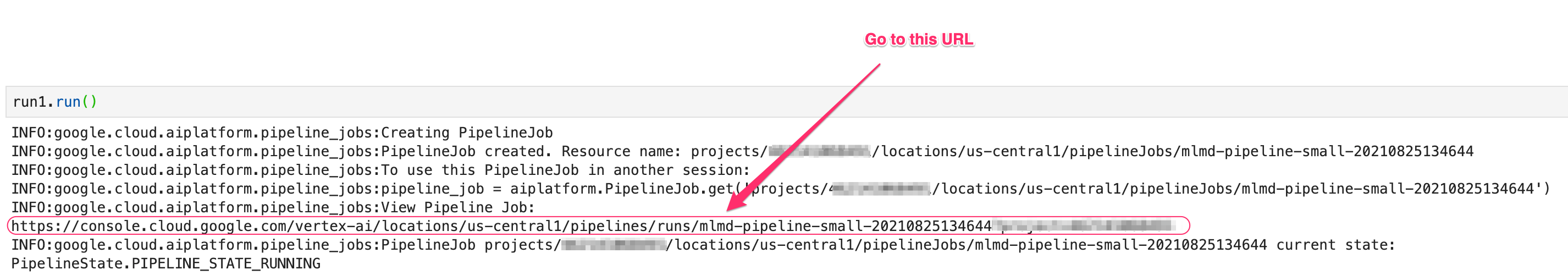 Pipeline run URL