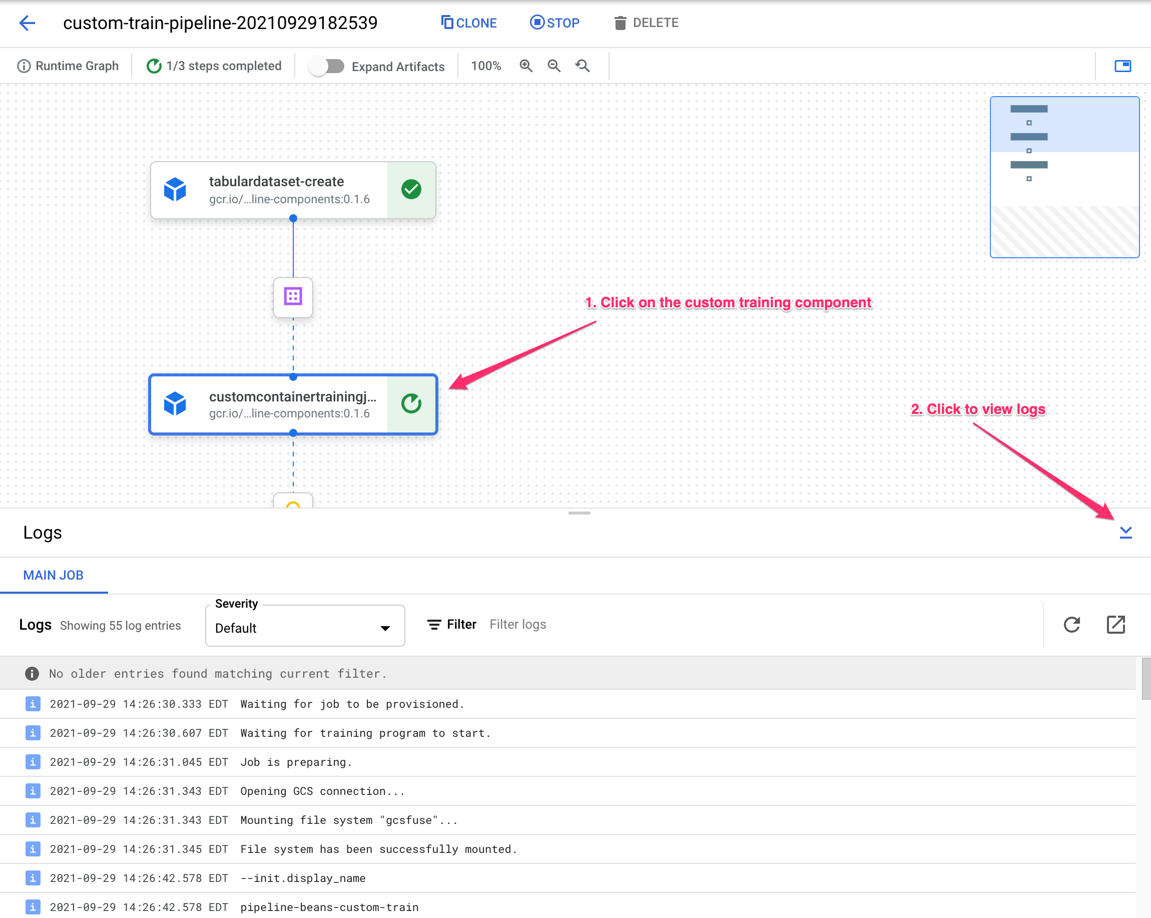 Registros de treinamento personalizados