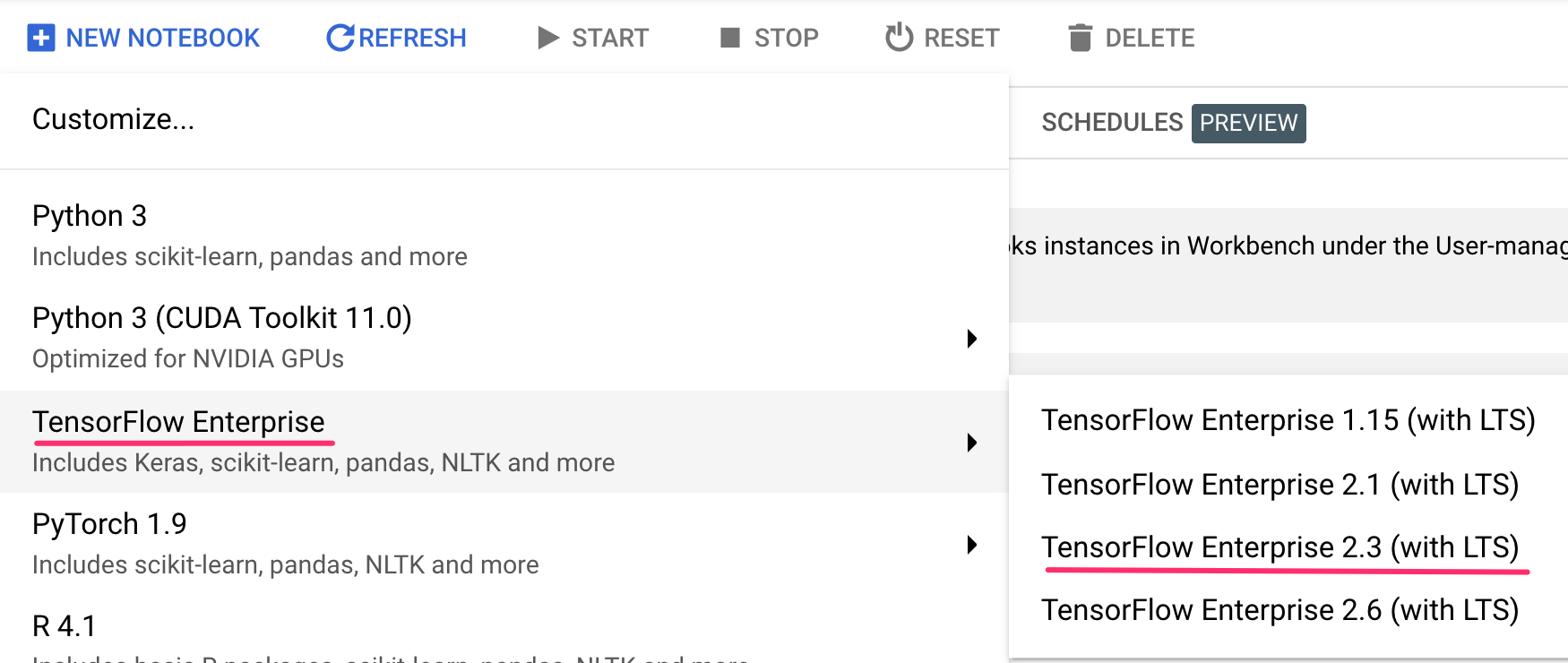 TFE इंस्टेंस